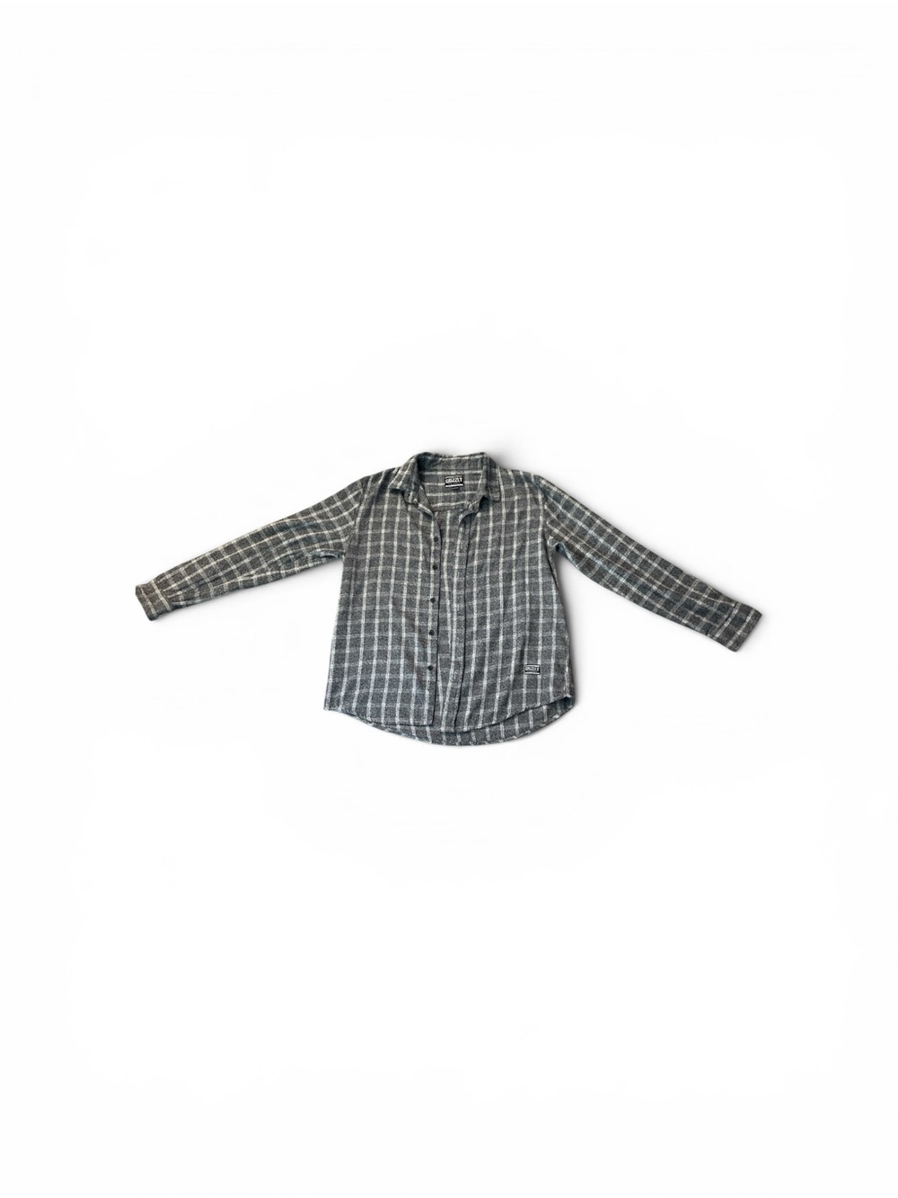 Men's Gray Plaid Button-Down Shirt - Casual Long Sleeve